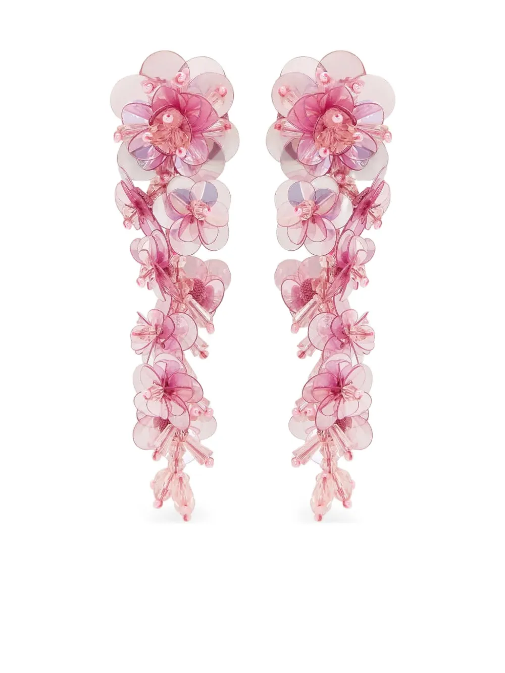 Oscar de la Renta floral-cascade dangling earrings | Pink | Image 1