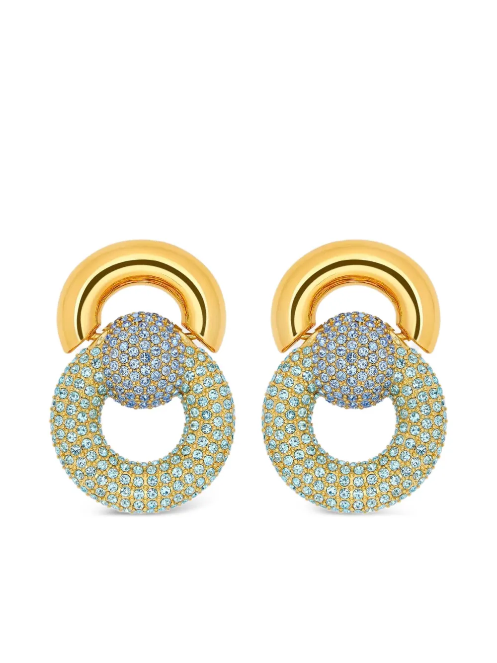 gemstone-embellished circular earrings