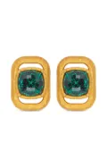 Oscar de la Renta square-frame crystal-embellishment earrings - Gold