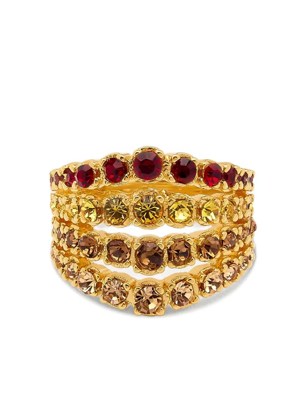 Fan crystal-embellished ring
