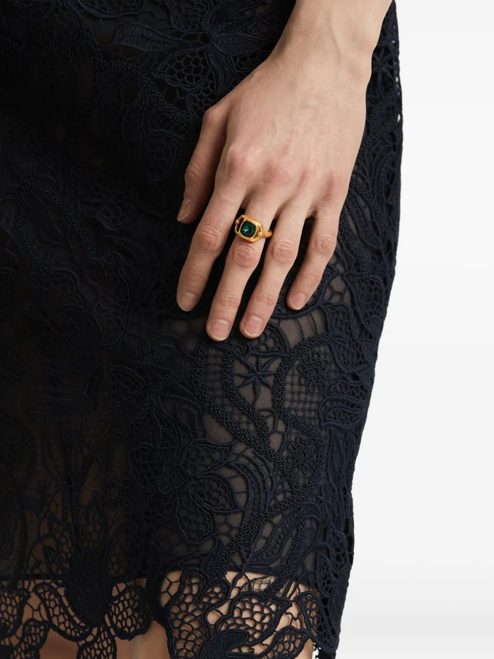 Oscar de la Renta Ring verfraaid met kristallen - Goud