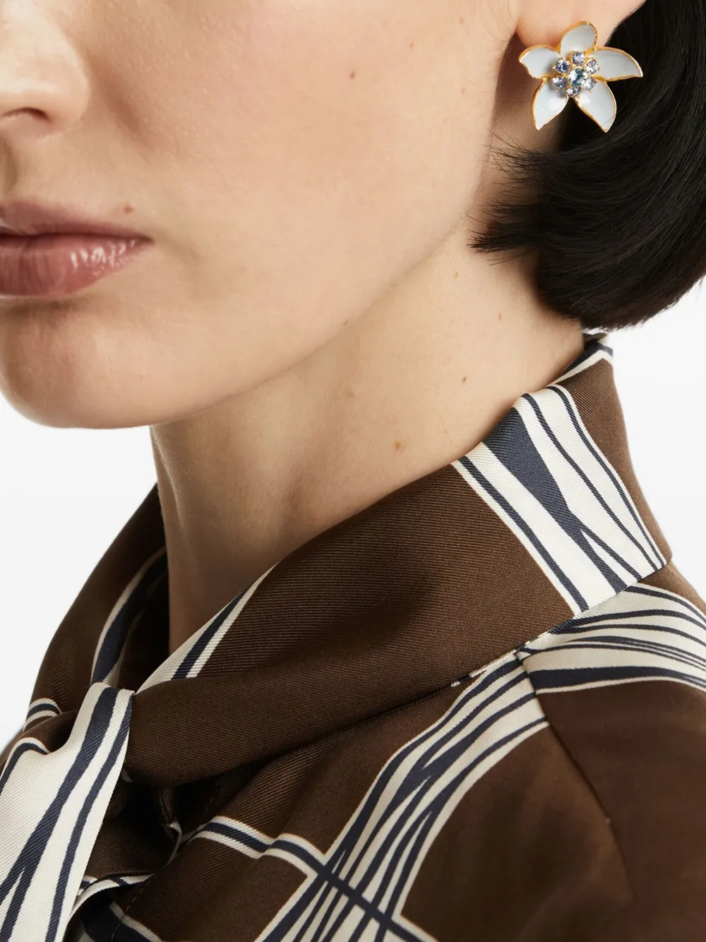 Oscar de la Renta Oorbellen met kristallen en email - Blauw