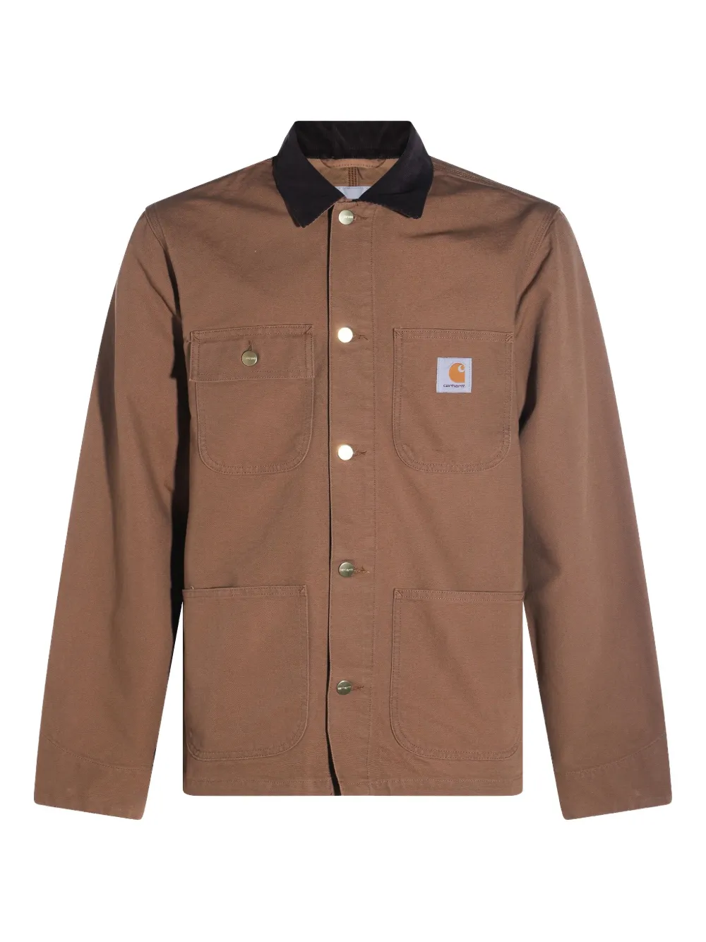 Carhartt WIP Jack met ribfluwelen kraag en knoopsluiting Bruin