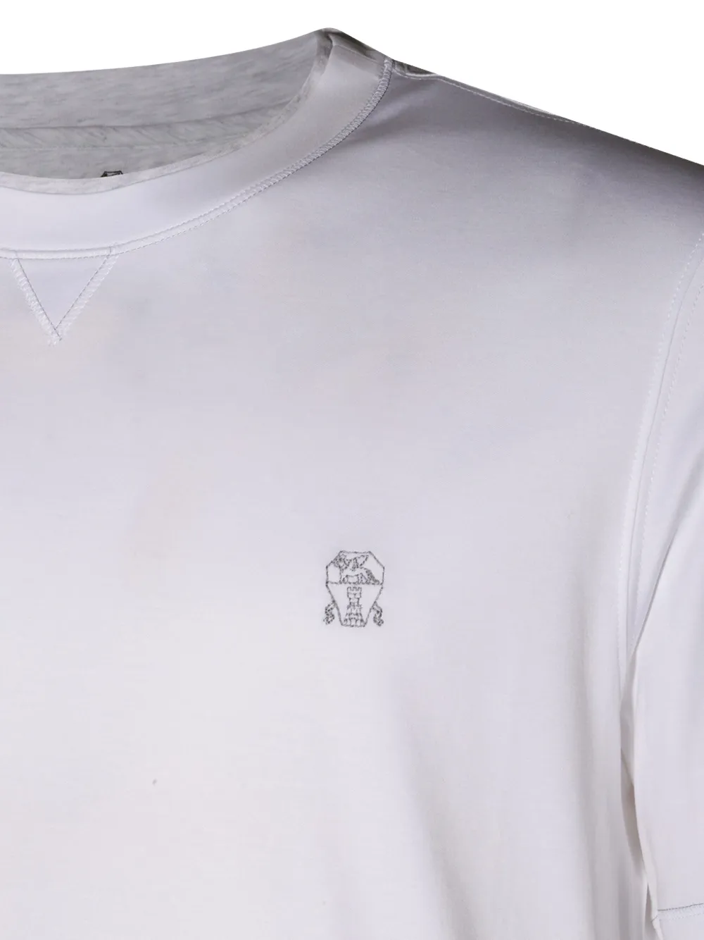 Brunello Cucinelli T-shirt met geborduurd logo Beige