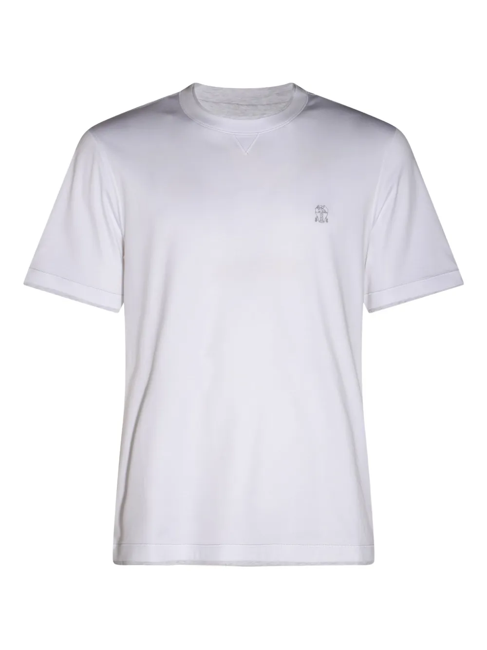 Brunello Cucinelli T-shirt met geborduurd logo Beige