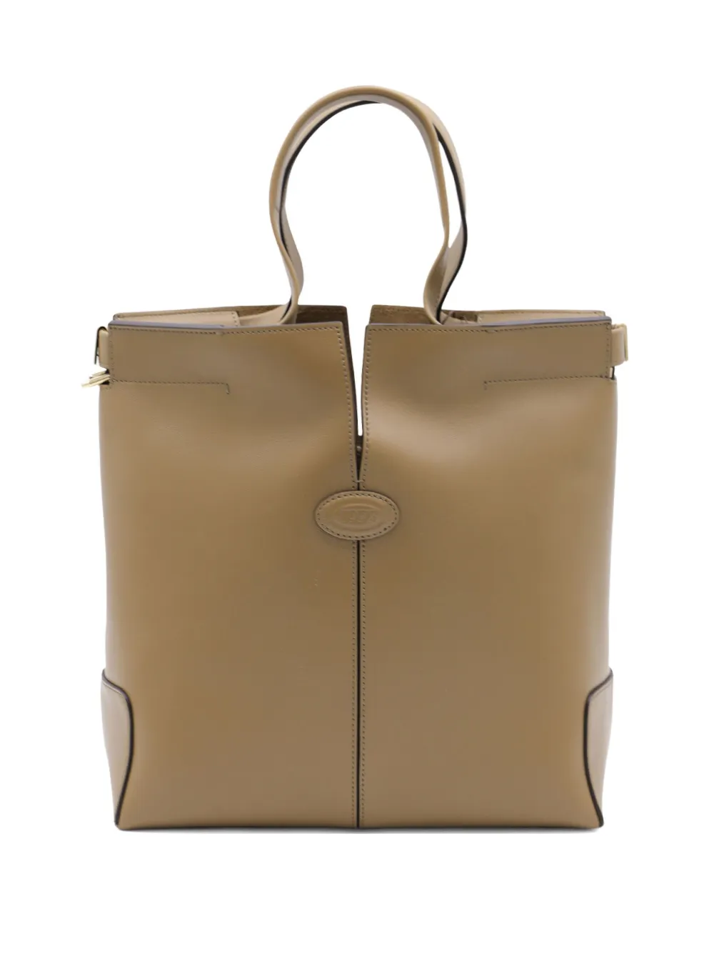 double-handle leather tote bag