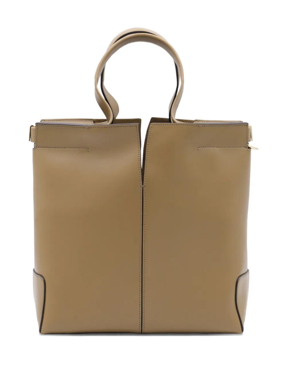 Tod's Leren shopper met dubbel handvat - Bruin