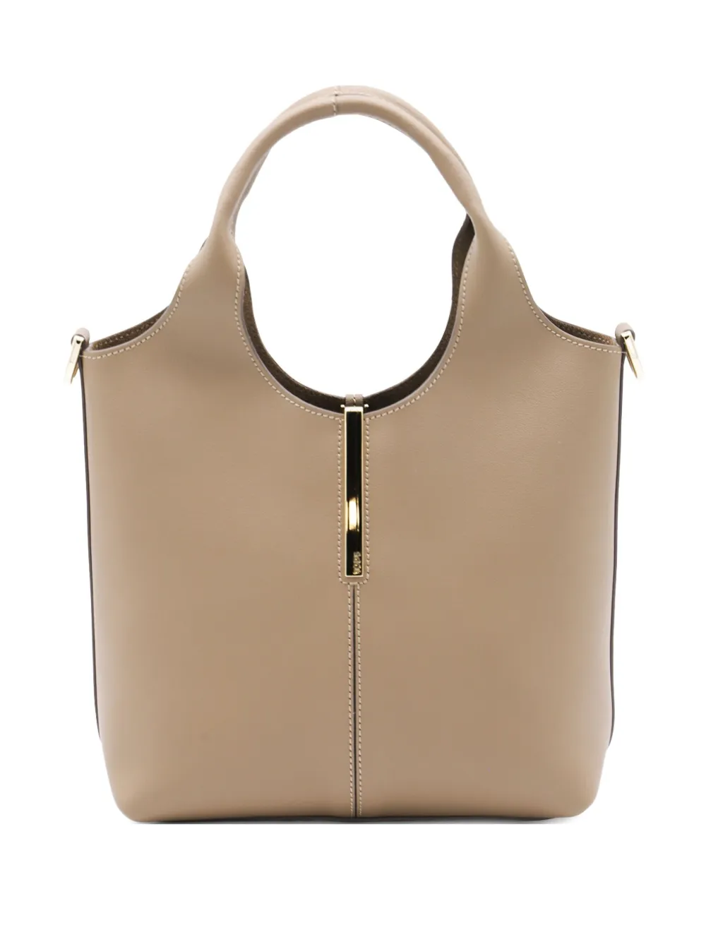 Tod's mini top-handle gold-bar bag Beige