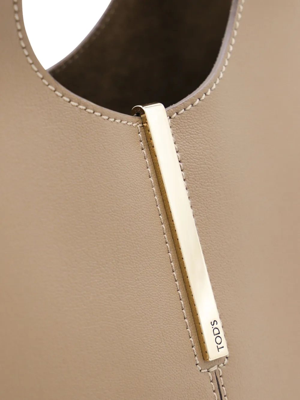 Tod's mini top-handle gold-bar bag Beige