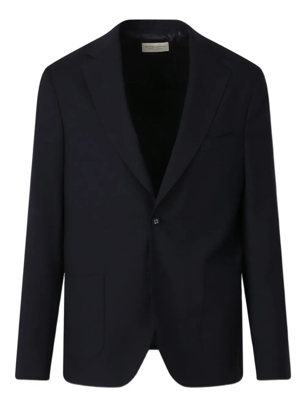 Officine Generale Wollen blazer met enkele rij knopen Blauw