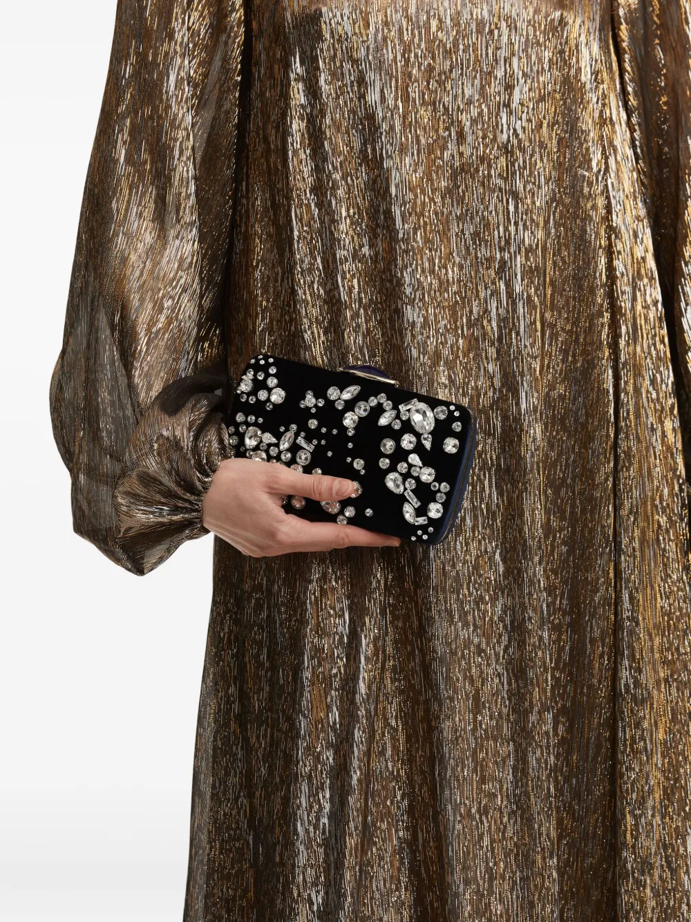 Oscar De La Renta Clutch Mit Kristallen In Blue