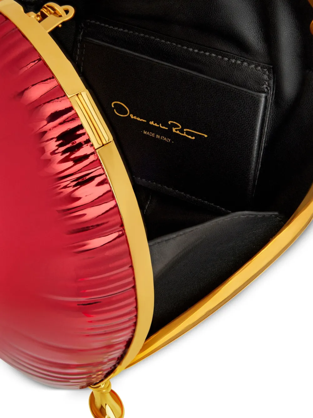 Oscar De La Renta Heart Balloon Clutch Bag In Red