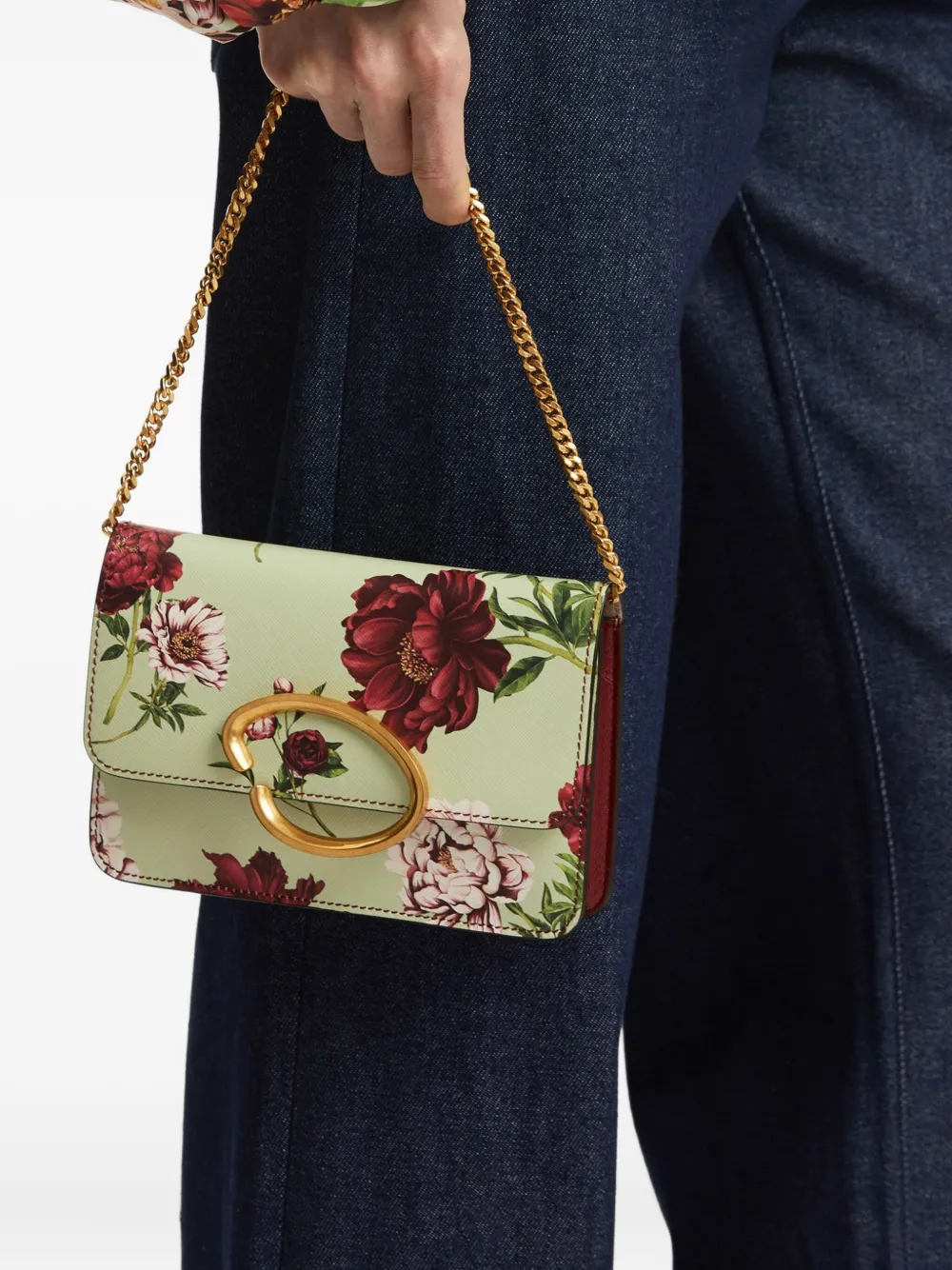Oscar de la Renta Cherry Blossom crossbodytas Groen