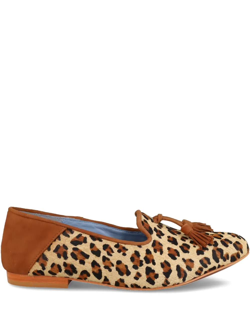 Blue Bird Shoes Leopard-print Tassel Loafers In Brown
