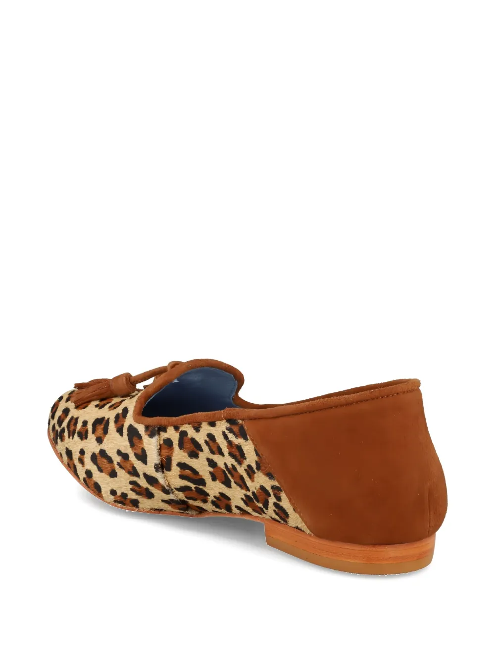 Blue Bird Shoes leopard-print tassel loafers Brown
