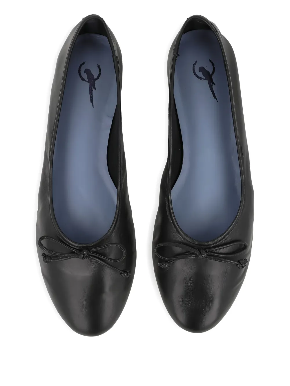 Blue Bird Shoes bow-detail leather ballet flats Black
