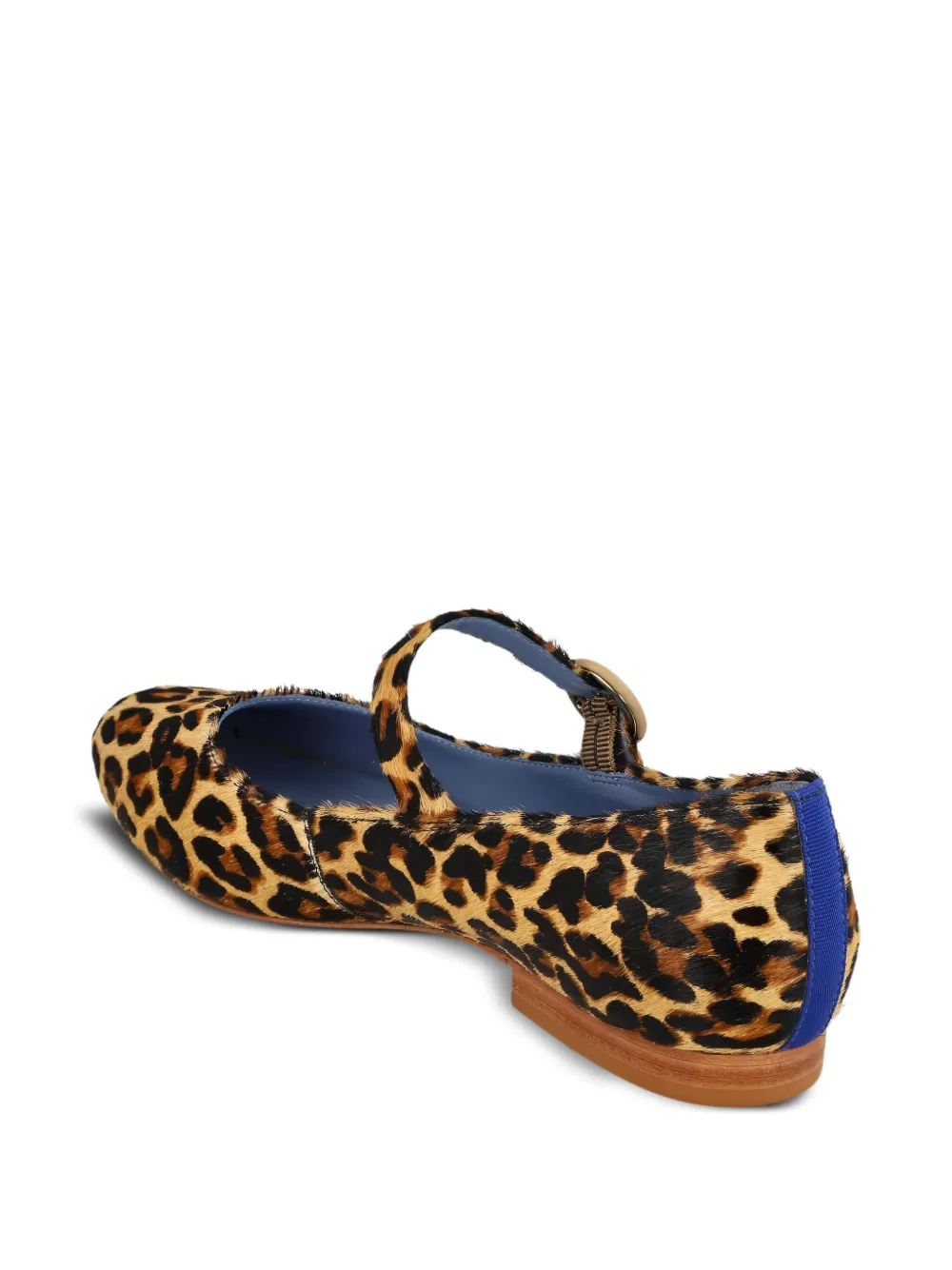 Blue Bird Shoes leopard-print buckle flats Brown