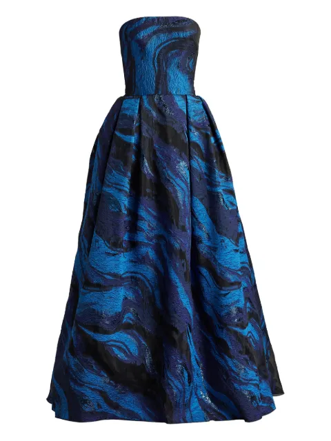 Tadashi Shoji vestido de fiesta con remolino estampado