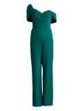 Tadashi Shoji draped off-shoulder jumpsuit - EMERALD