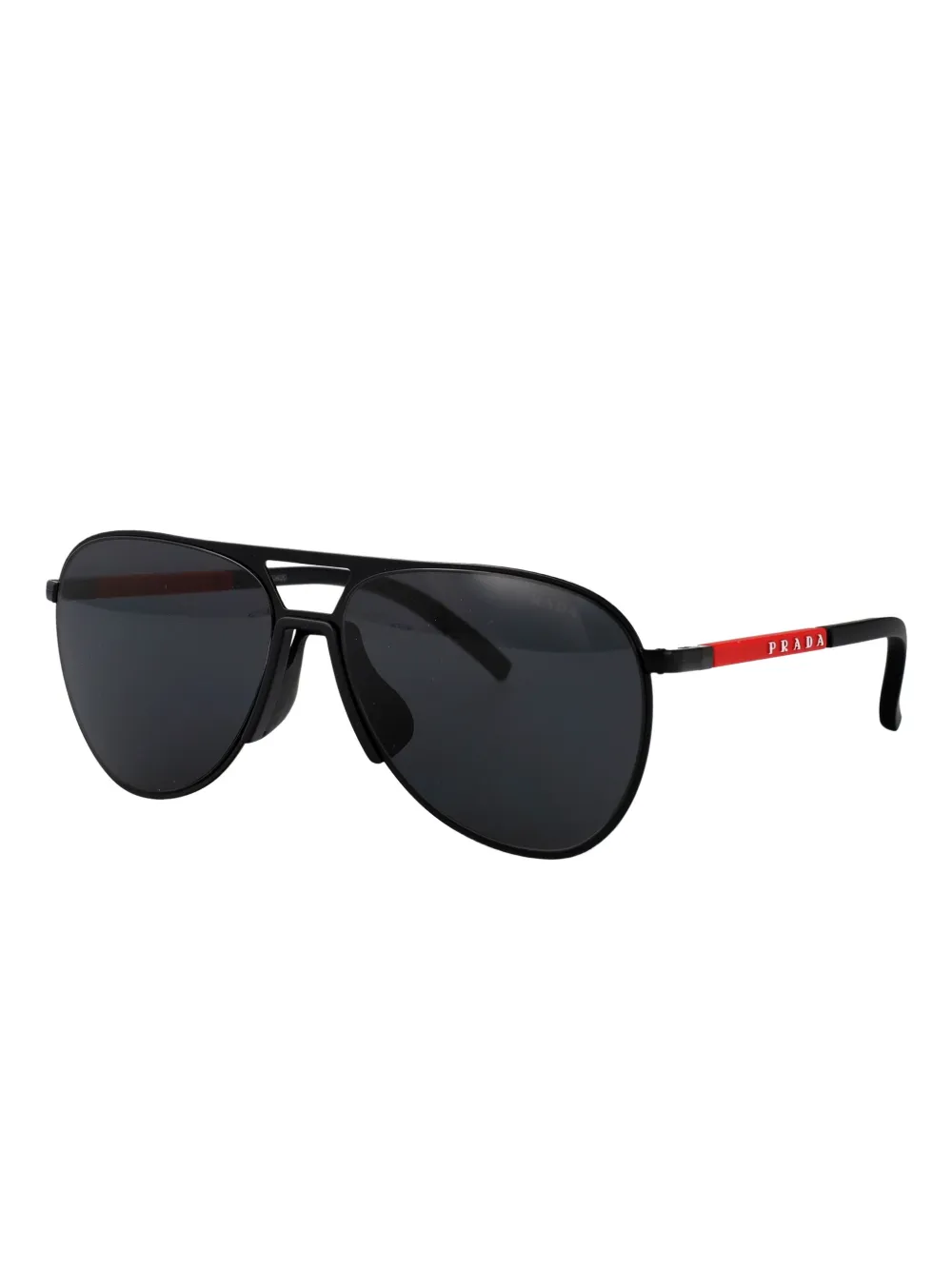 Prada Linea Rossa Zonnebril met piloten montuur Zwart