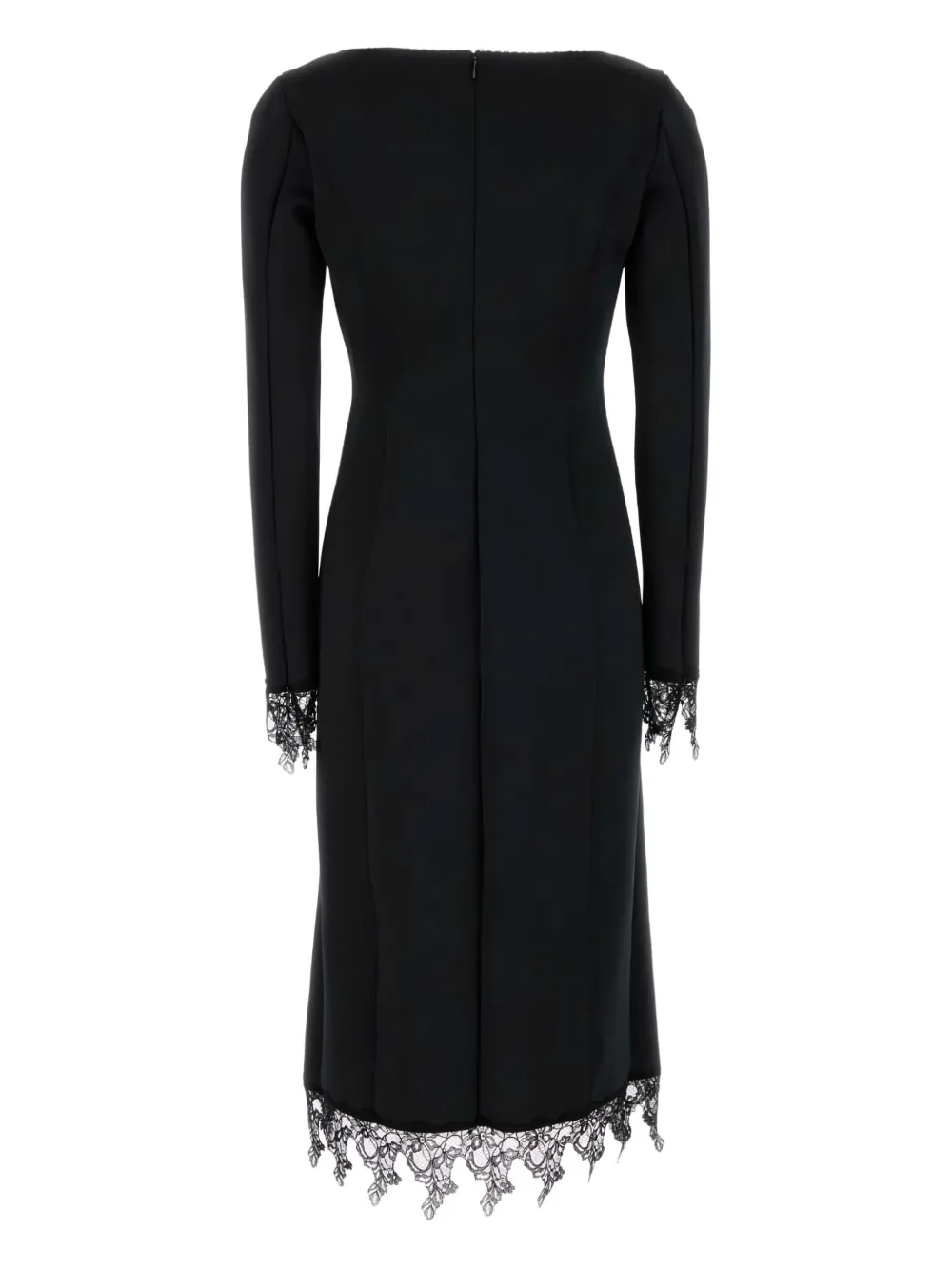 Blumarine lace-trimmed midi dress N0990|Black