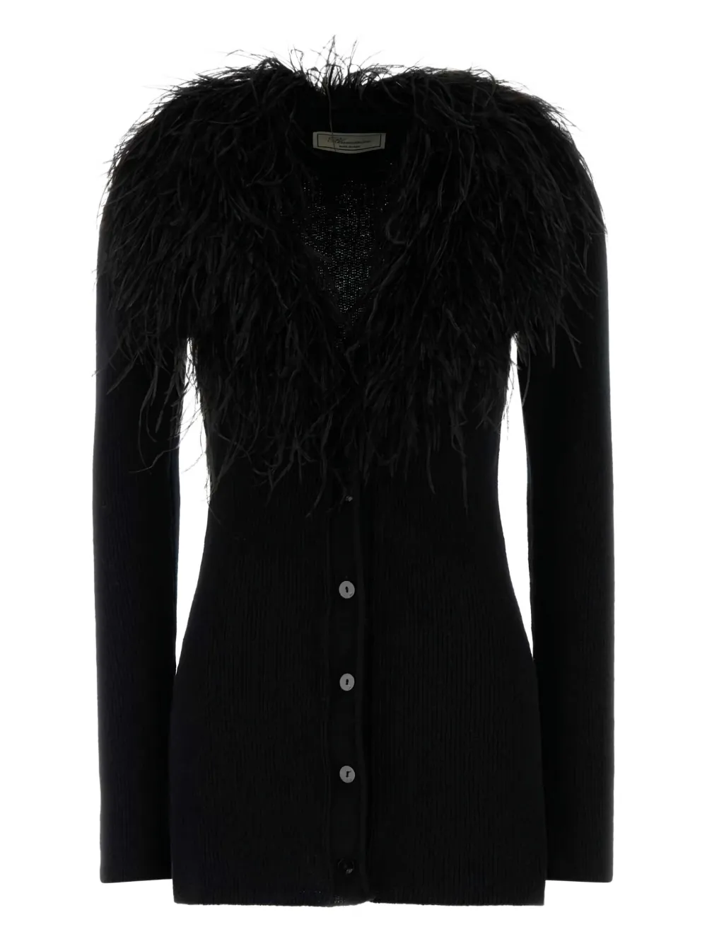 Blumarine Wollen vest met veren Zwart