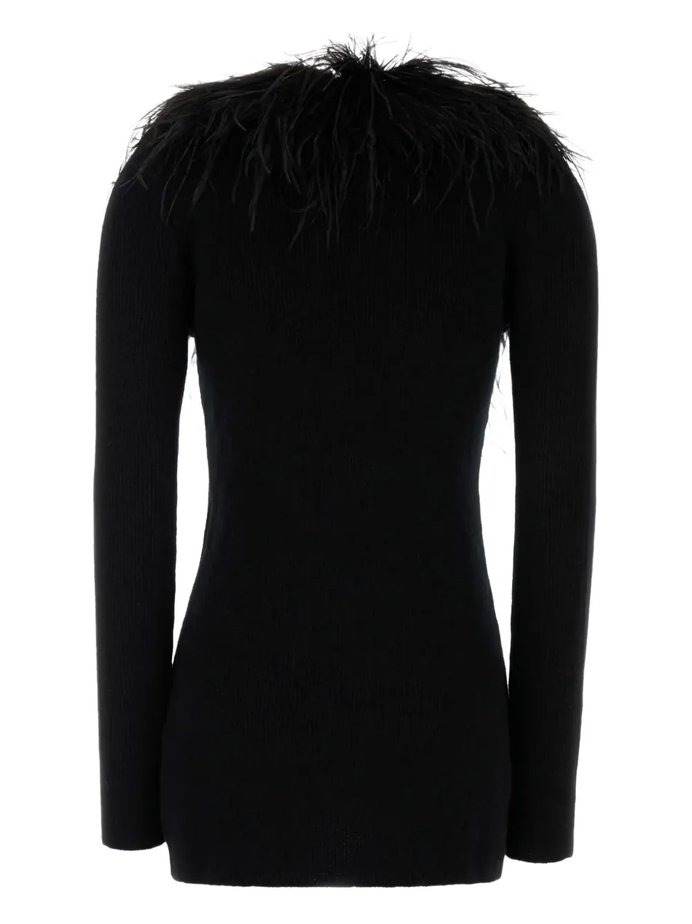 Blumarine Feather-trim Wool Cardigan