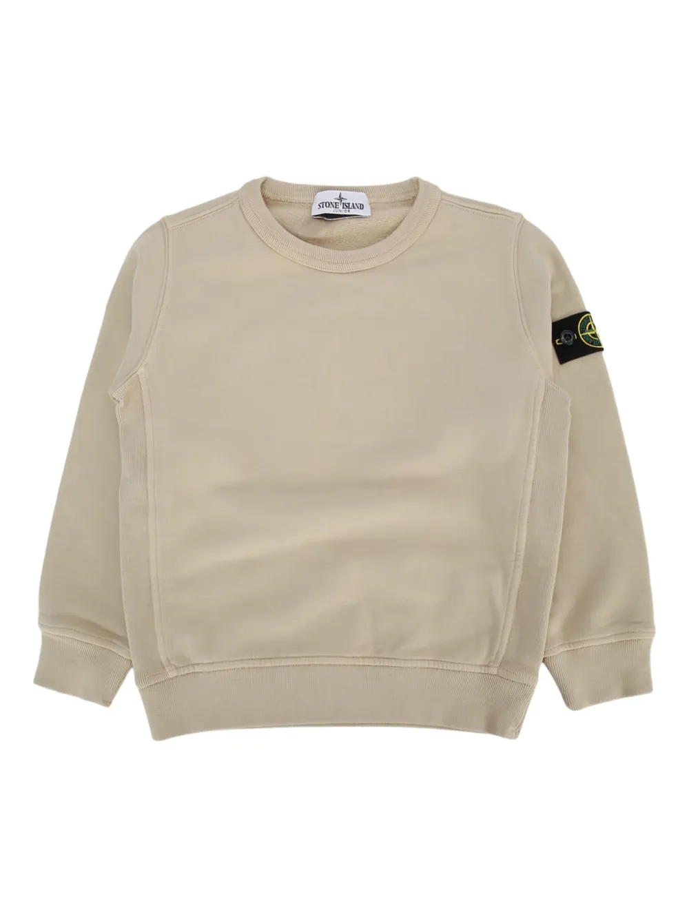 Stone Island Junior Compass-badge crew-neck sweatshirt Beige