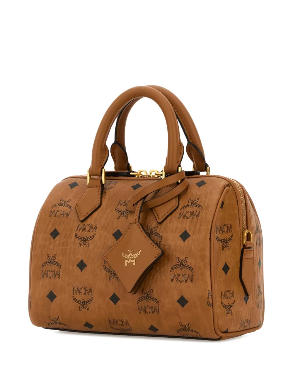 MCM Ella shopper met monogramprint Bruin