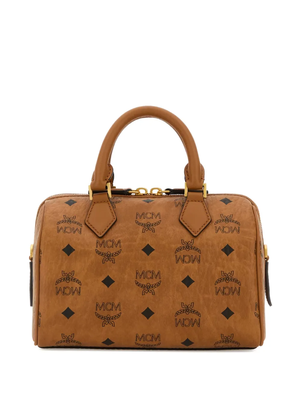 MCM Ella shopper met monogramprint Bruin