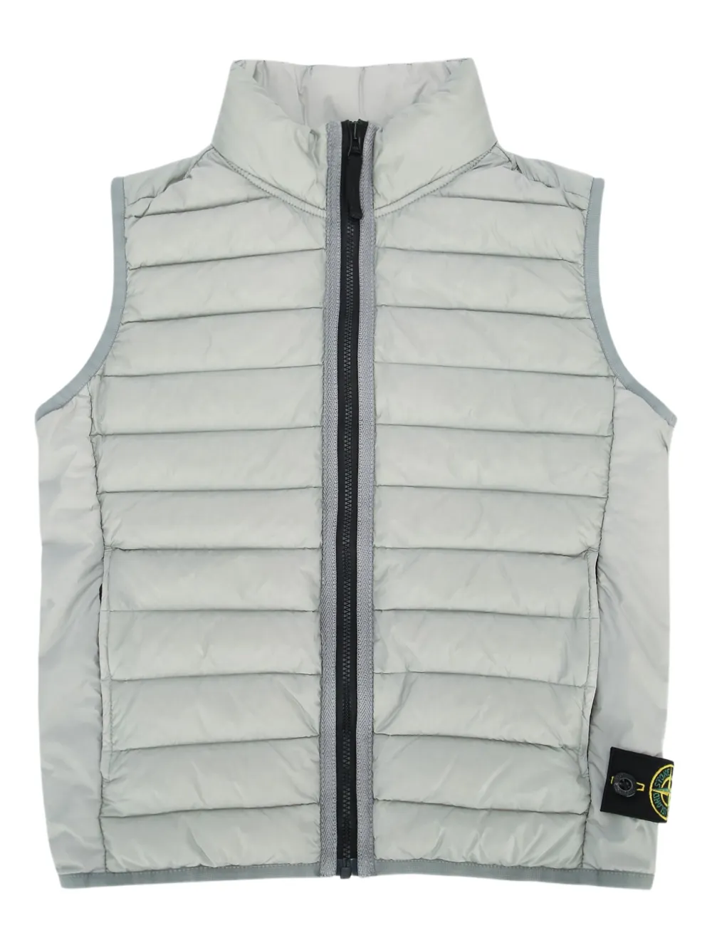 Stone Island Junior Compass-badge quilted sleeveless gilet Grijs