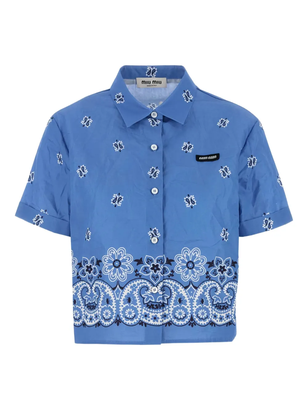 Miu Popeline blouse met paisley-print Blauw