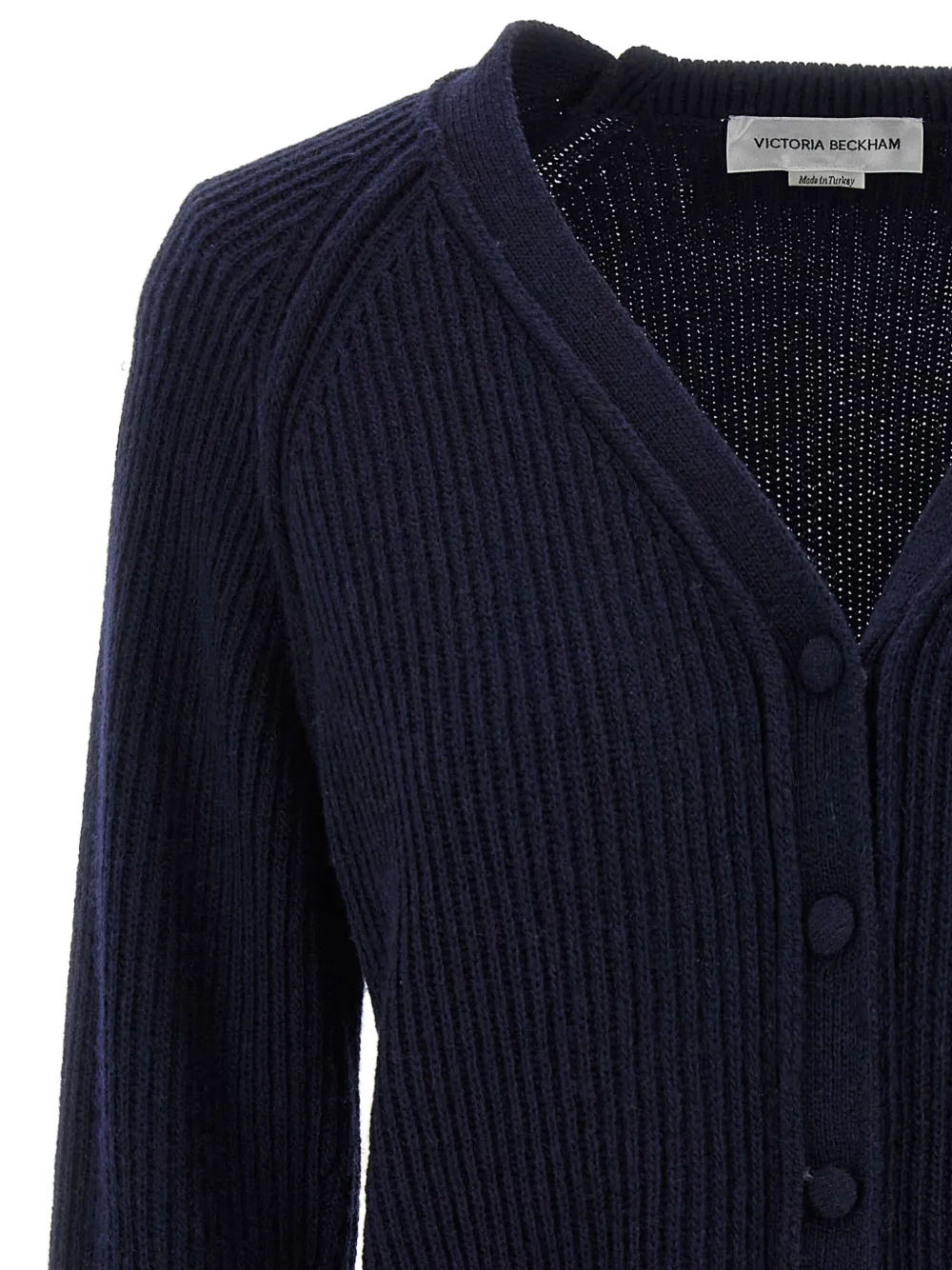 Victoria Beckham Geribbeld vest met afwerking Blauw