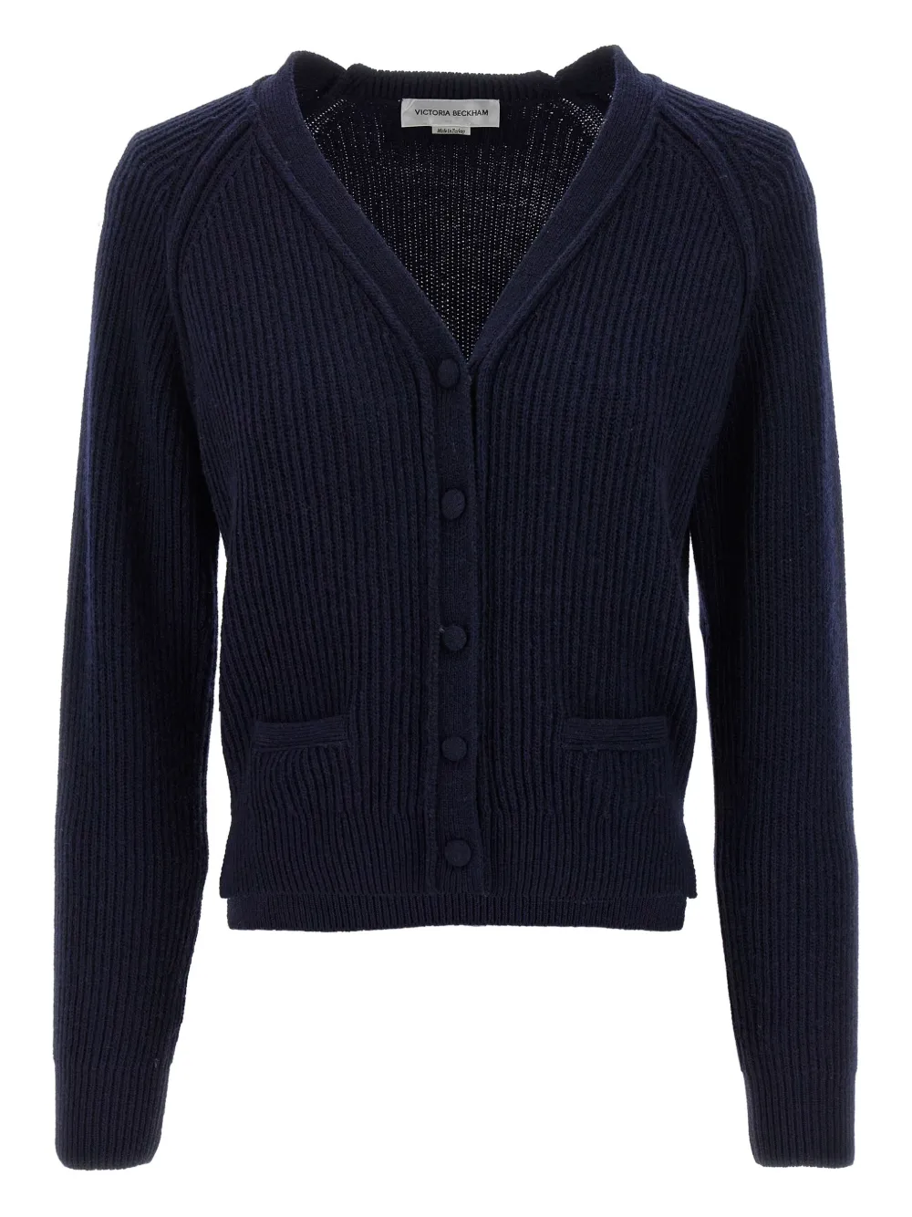 Victoria Beckham Geribbeld vest met afwerking Blauw