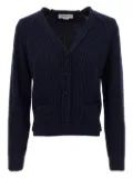 Victoria Beckham stepped-hem ribbed cardigan - Blue