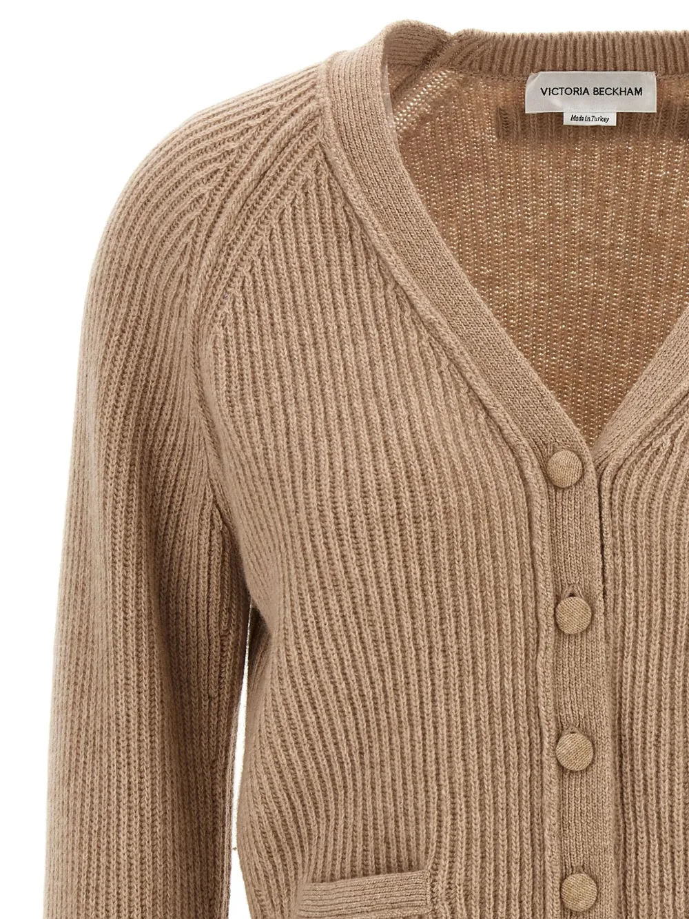 Victoria Beckham Geribbeld vest met afwerking Beige