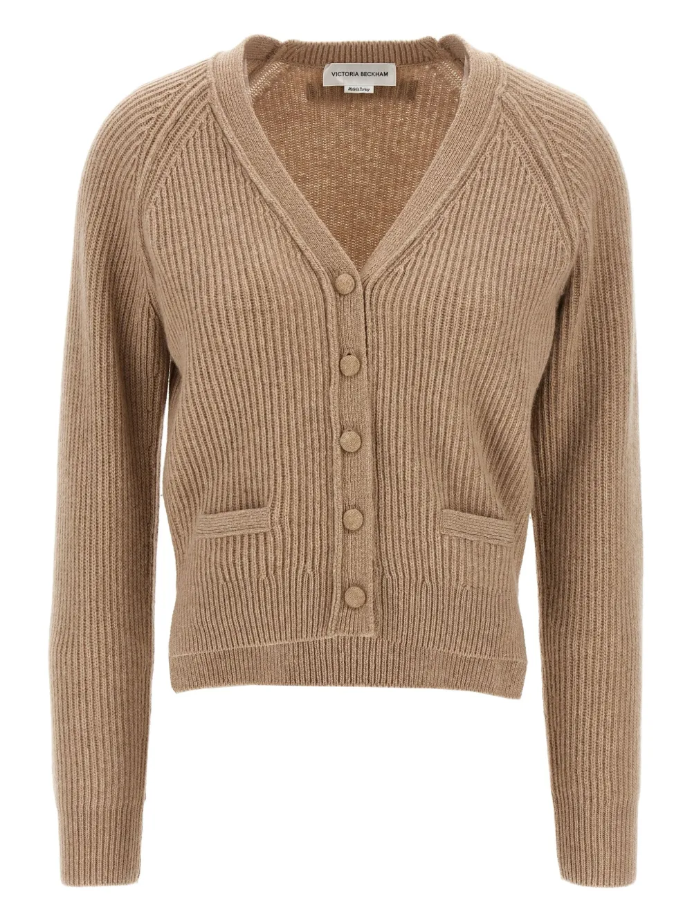 Victoria Beckham Geribbeld vest met afwerking Beige