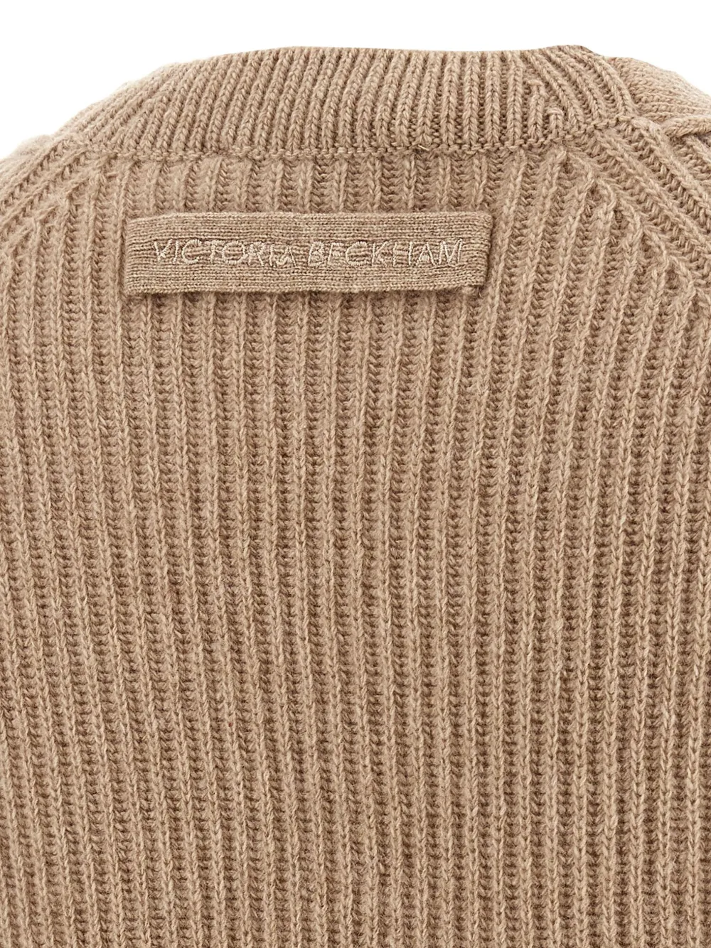 Victoria Beckham Geribbeld vest met afwerking Beige