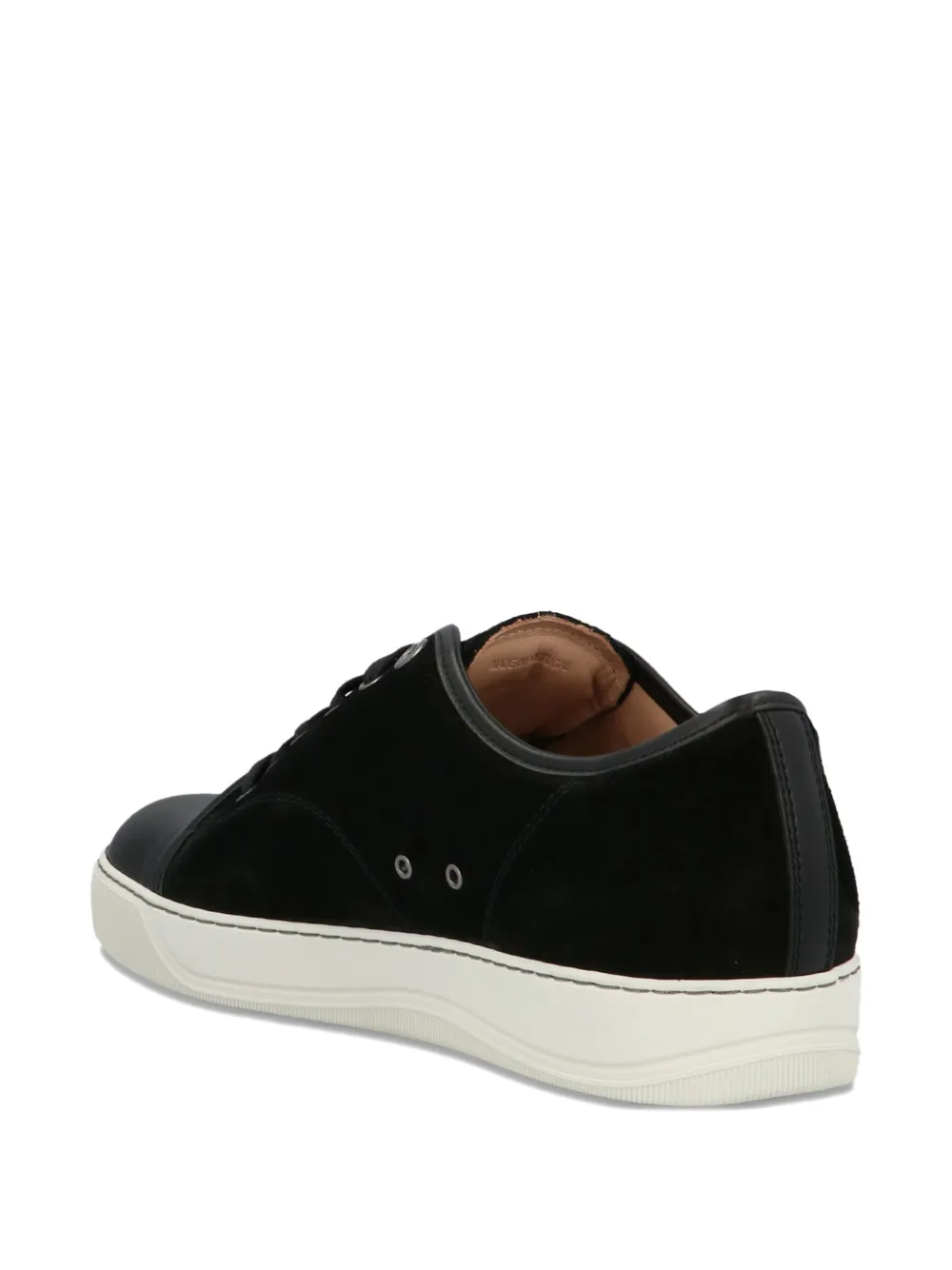 Lanvin lace-up suede leather trainers Black