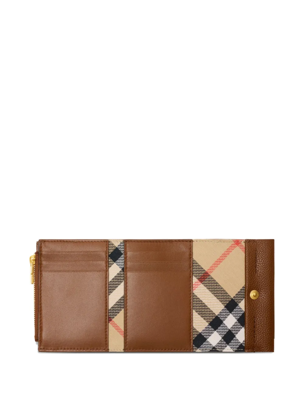 Burberry Geruite leren portemonnee Bruin