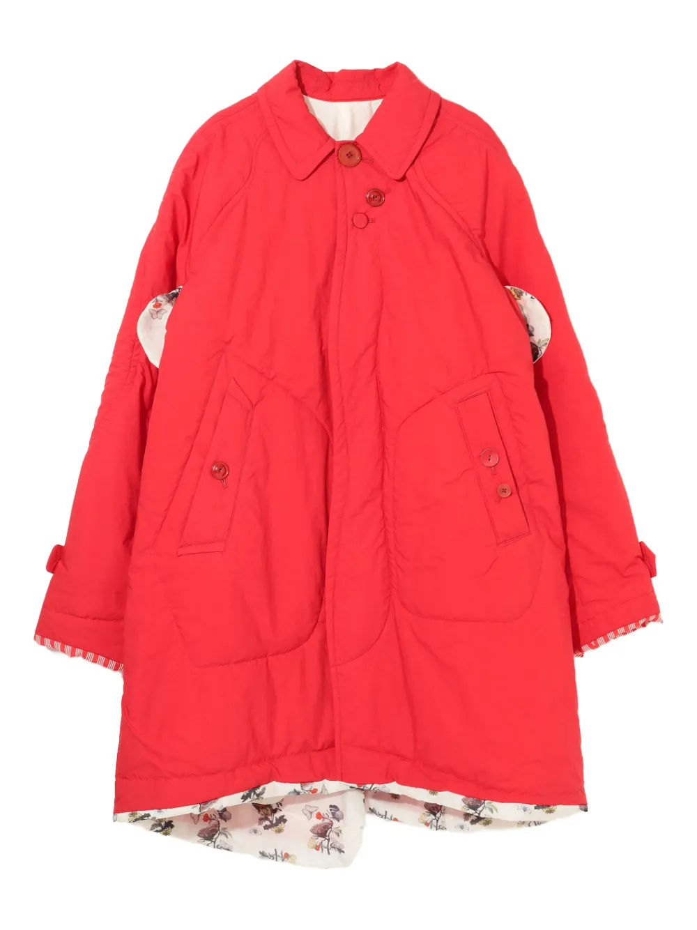Undercover quilted floral-print coat - Red