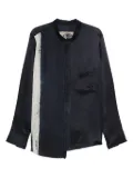Ziggy Chen asymmetric silk shirt - Blue