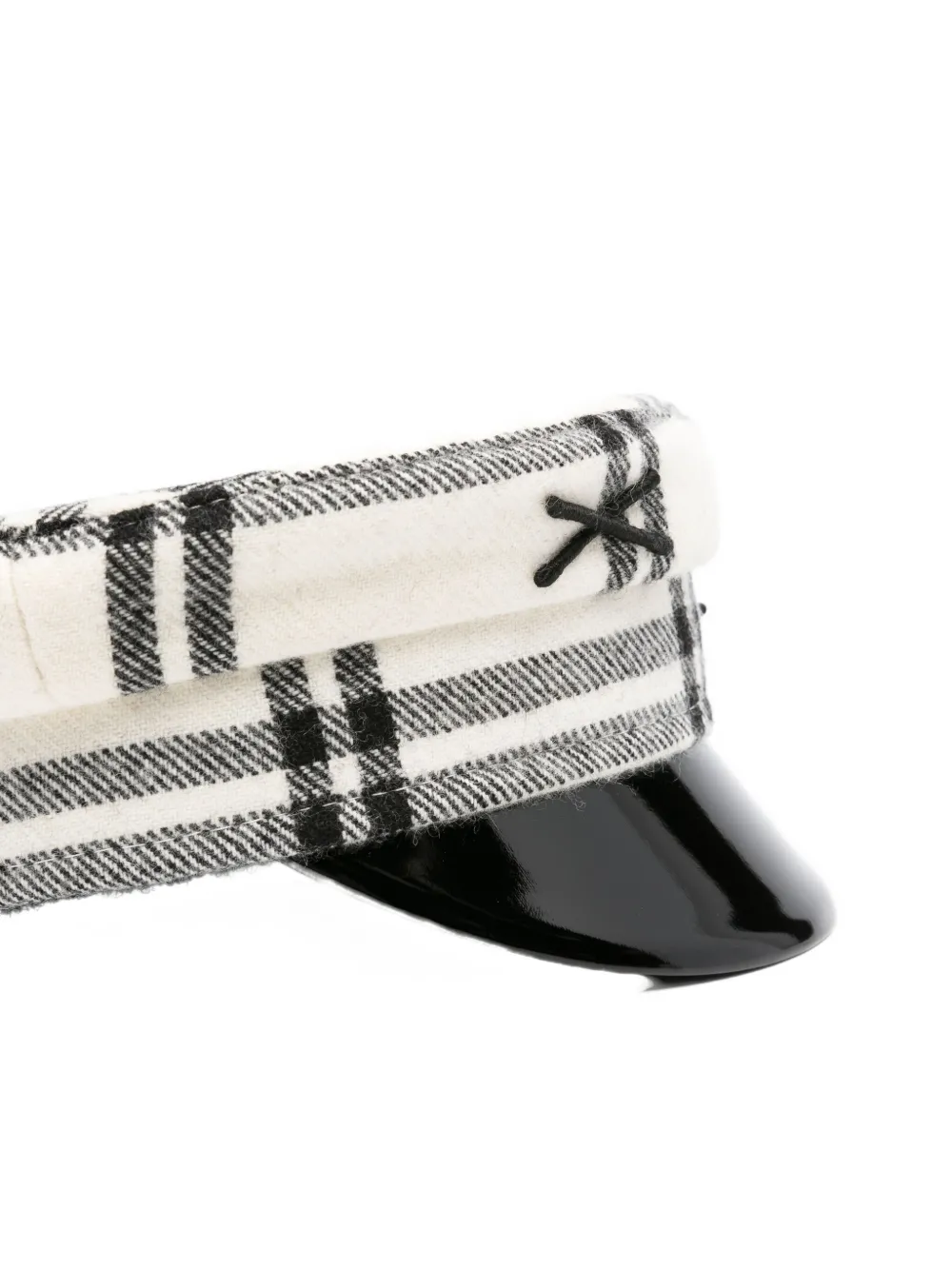 Ruslan Baginskiy checked-pattern beret Wit