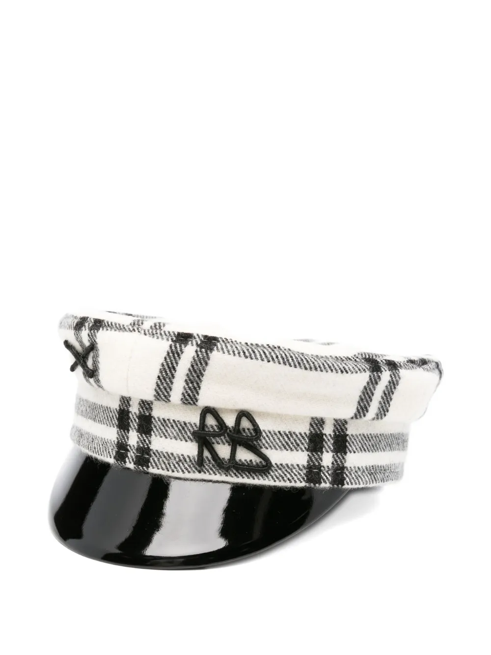 Ruslan Baginskiy checked-pattern beret Wit