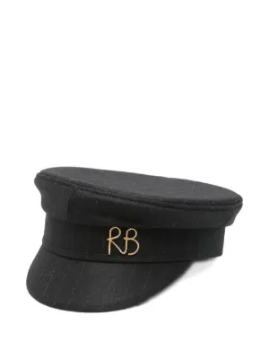 Ruslan Baginskiy Rhinestone Logo Breton Hat | Black | FARFETCH