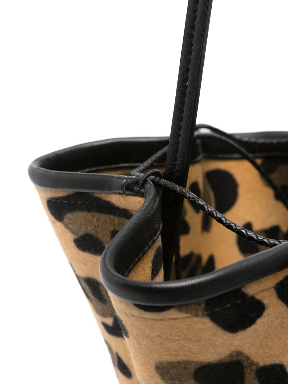 Ruslan Baginskiy Bucket-tas met luipaardprint en ruches Bruin