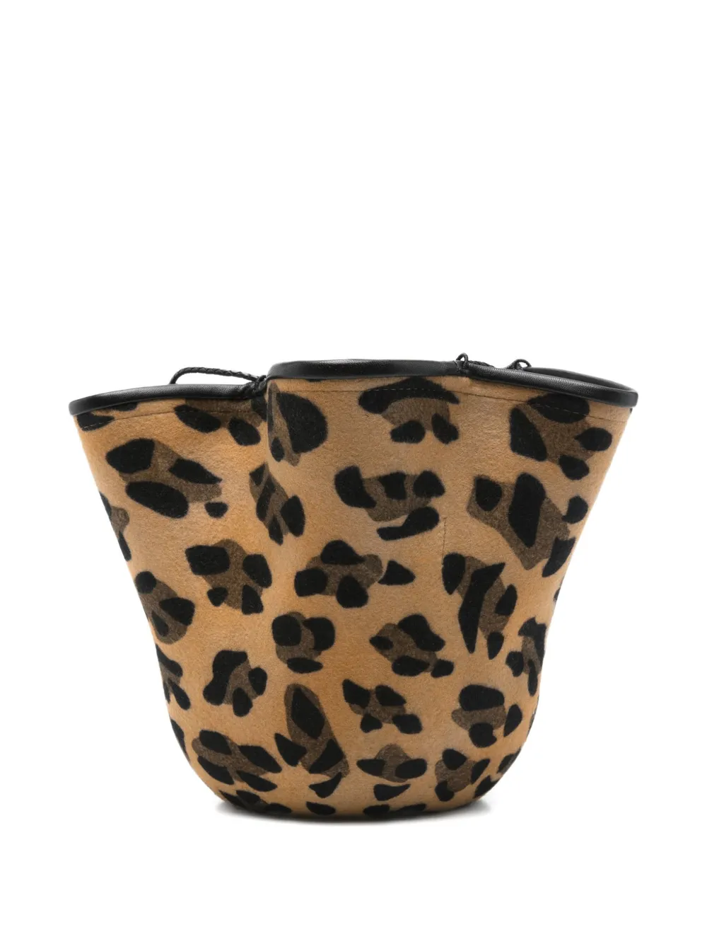 Ruslan Baginskiy Bucket-tas met luipaardprint en ruches Bruin