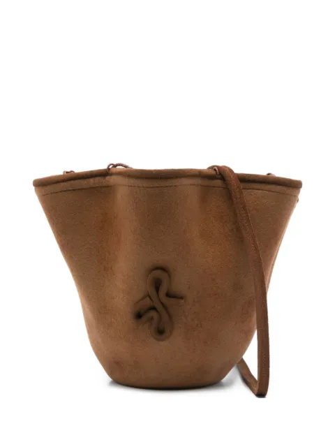 Ruslan Baginskiy pleated suede bucket bag