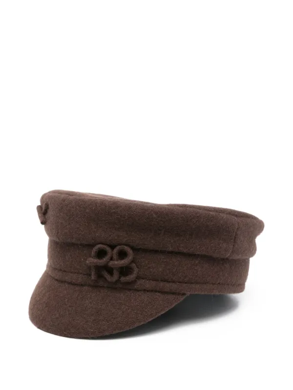Ruslan Baginskiy Monogram Logo Embroidered French Beret Wool-Blend Preppy Sz M Monogram-embroidered Wool-blend Beret • Ruslan Baginskiy  main image 4