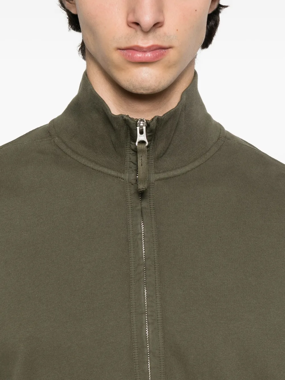 Stone Island 6100028 trui met logopatch en halve rits Groen